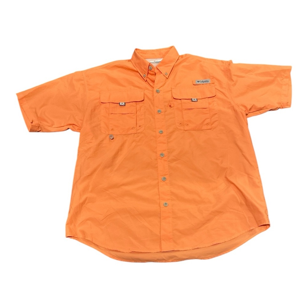 Columbia Orange Casual Button Down Shirt